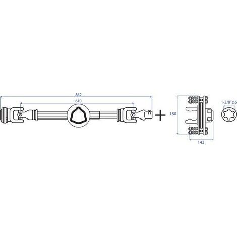 CARDANO T40  800+FD2 1-3/8 Z 6 COLLAR LT